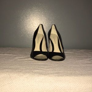Black Leather Open Toe Pump size 8.5